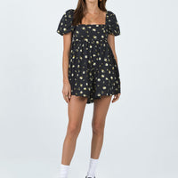 Lorna Romper Black Floral