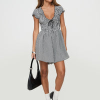 Wescott Gingham Playsuit Black / White Petite