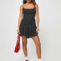 The Marko Romper Black / White Polka Dot