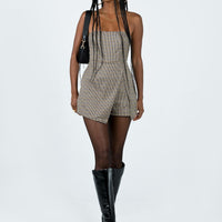 Working On It Romper Check Multi