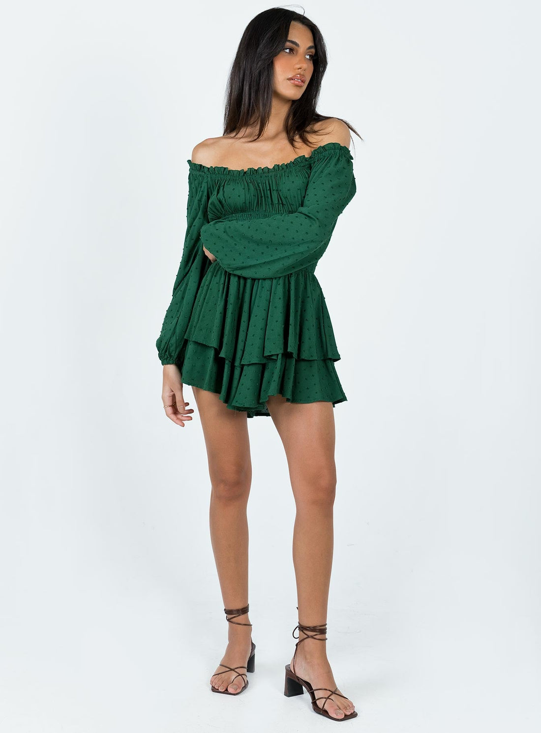 The Love Galore Long Sleeve Romper Green