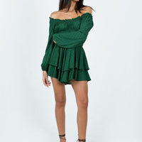 The Love Galore Long Sleeve Romper Green