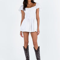 Front Row Romper Plain White