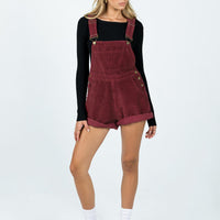 Kacey Short Overalls Burgundy