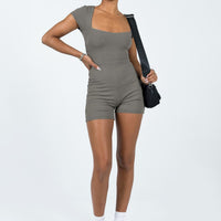 Nolan Short Sleeve Romper Grey