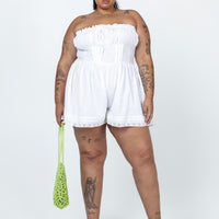 VIP Strapless Romper White Curve