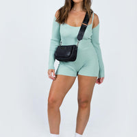 Noelene Bolero Knit Romper Blue