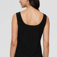 Plus 3/4 Sleeve Embroidered Tulle Twinset with Scoop Neck Tank and Elongated Center Front Closure Jacket
