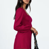 Hastings Long Sleeve Romper Burgundy