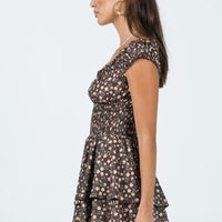 The Love Galore Romper Brown Floral