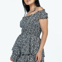 The Love Galore Romper Floral Black