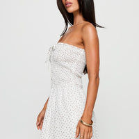 How To Love Tie Detail Romper White Floral