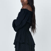 The Love Galore Long Sleeve Romper Black