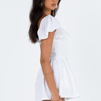Front Row Romper Plain White