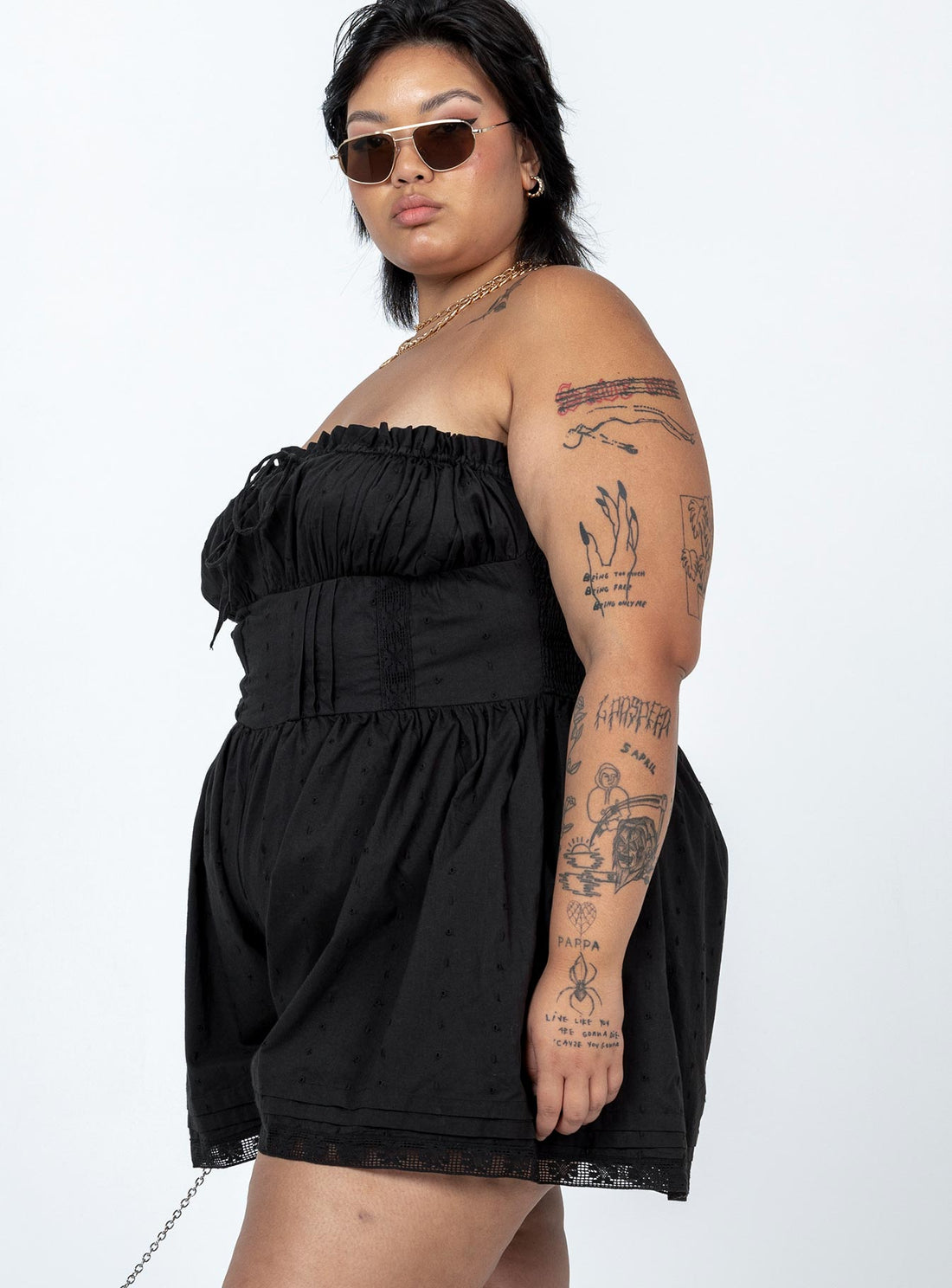 VIP Strapless Romper Black Curve