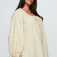 Preacher Playsuit White Check Curve
