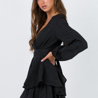 String Of Stars Romper Black