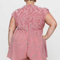 Wescott Gingham Playsuit Red / White Curve