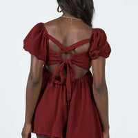 Fadden Romper Burgundy
