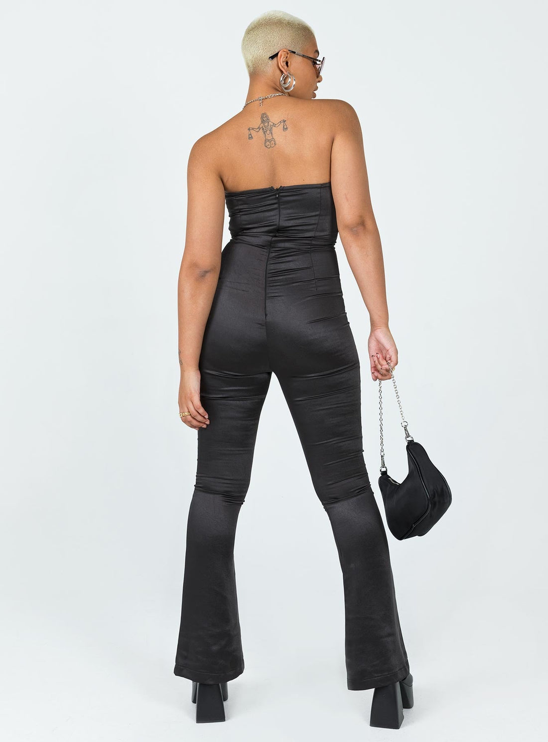 Leah Strapless Jumpsuit Black