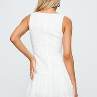 Veyla Frill Playsuit White