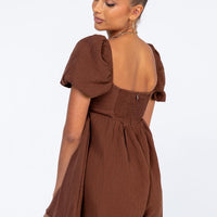 Lorna Romper Brown