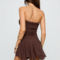 Minxie Strapless Romper Brown
