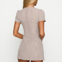 Loveliness Playsuit Brown Check