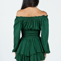 The Love Galore Long Sleeve Romper Green