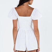 Front Row Romper Plain White