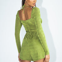 Loriella Long Sleeve Romper Green