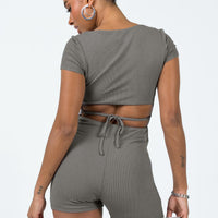 Nolan Short Sleeve Romper Grey