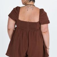 Lorna Romper Brown Curve