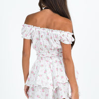 The Love Galore Romper White Floral