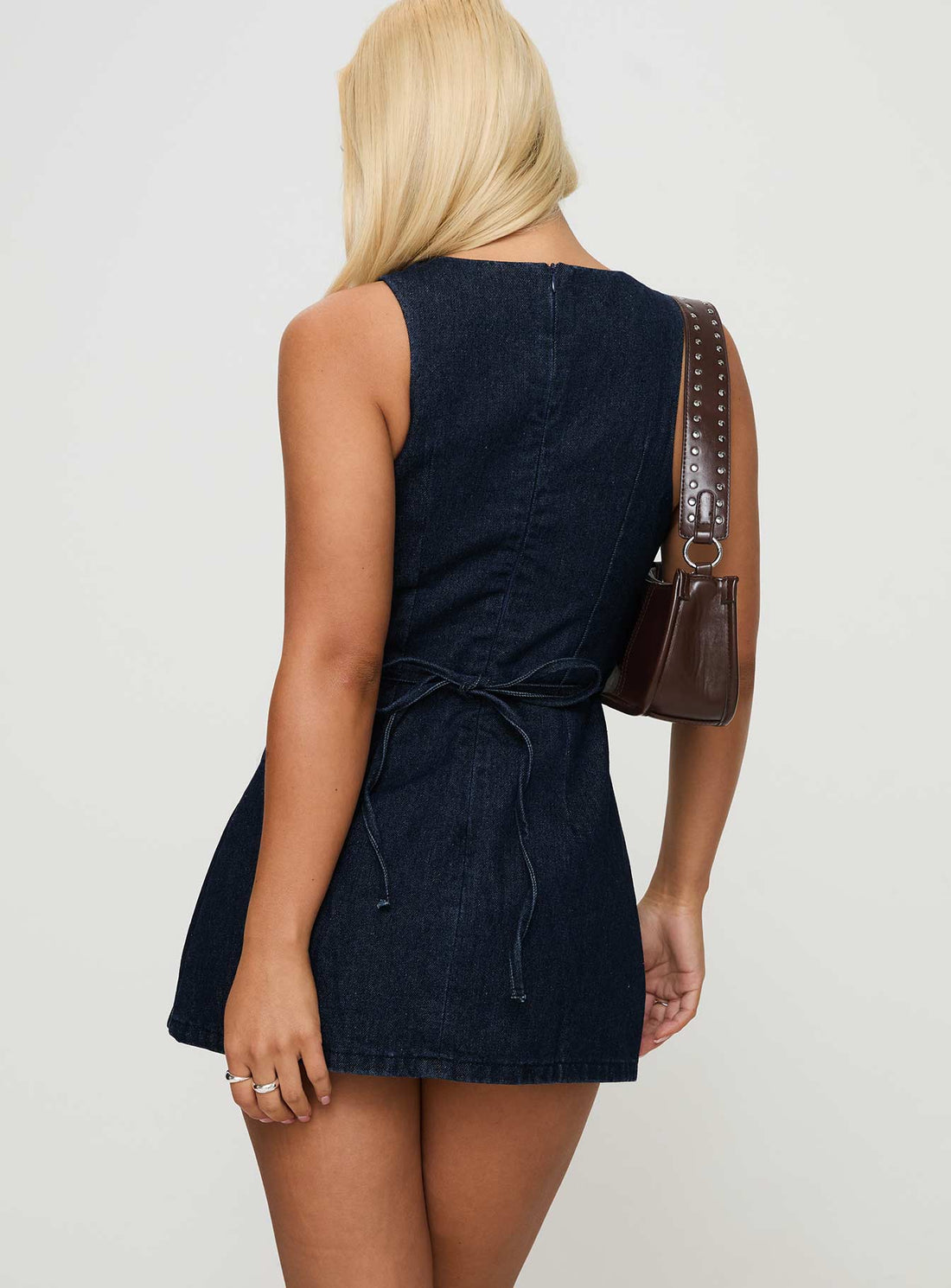 Ainsleigh Shift Denim Playsuit Mid Wash Petite