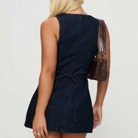 Ainsleigh Shift Denim Playsuit Mid Wash Tall
