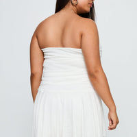 Minxie Strapless Playsuit White Curve