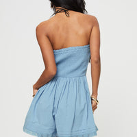 Vip Strapless Romper Blue