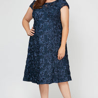 Plus Audrey Rosette Lace Short Dress