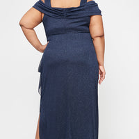 Plus Hannah Glitter Mesh Gown