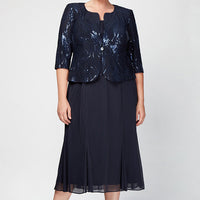 Plus Annabelle Godet Detail Firework Sequin Jacket Dress