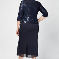 Plus Annabelle Godet Detail Firework Sequin Jacket Dress