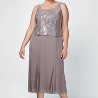 Plus Annabelle Godet Detail Firework Sequin Jacket Dress