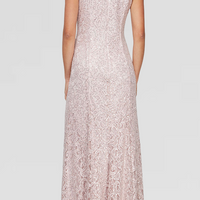 Regular - Long A-Line Jacket Dress With Illusion Cascade Jacket and Sequin Detail
