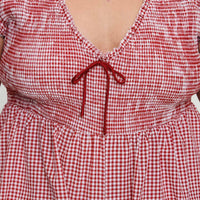 Wescott Gingham Playsuit Red / White Curve