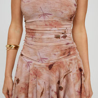 Minxie Strapless Playsuit Pink Floral