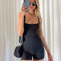 Club House One Piece Romper Black