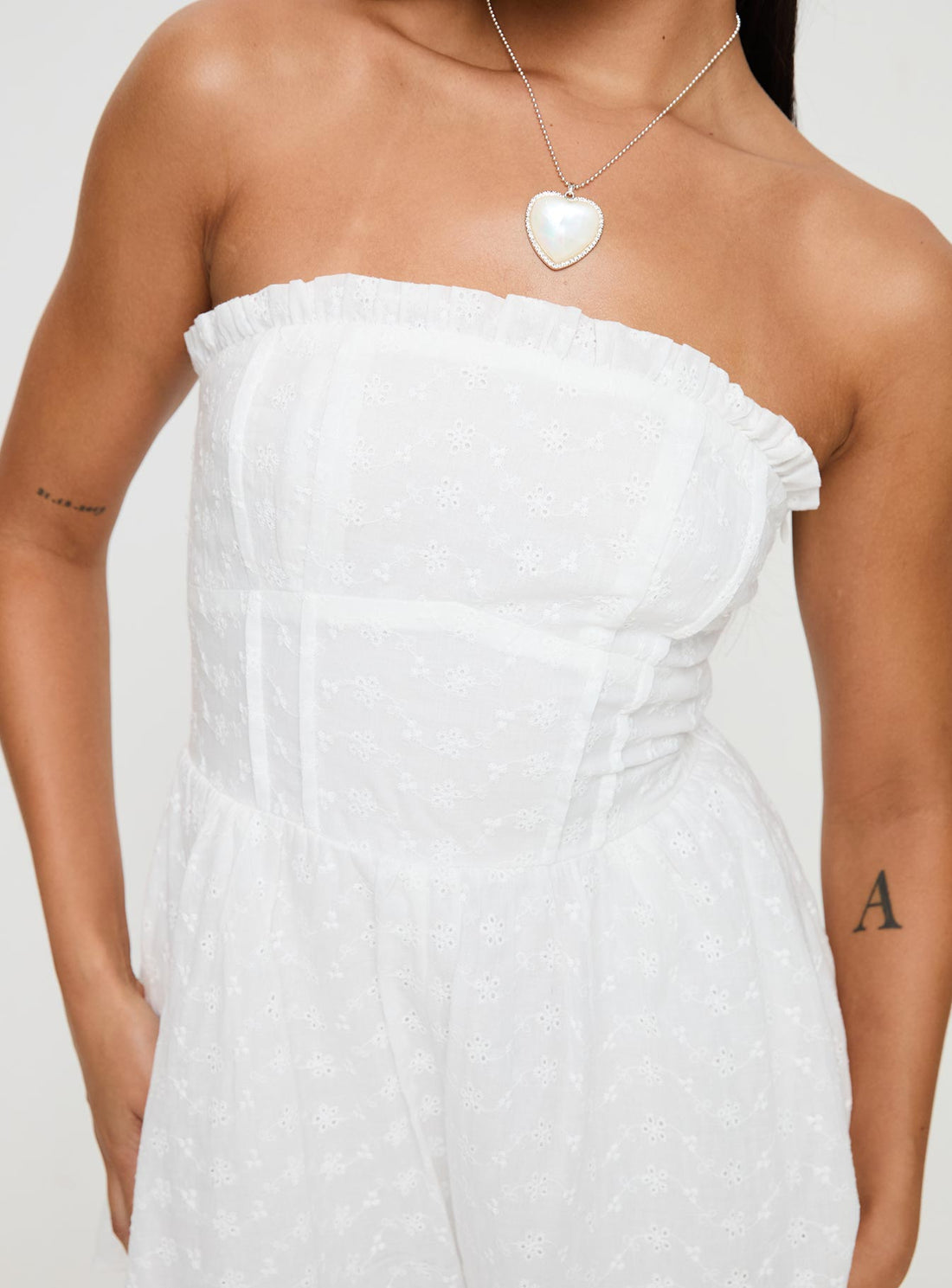 Gian Strapless Romper White