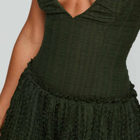 Mixie Halter Playsuit Olive Green