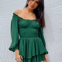 The Love Galore Long Sleeve Romper Green